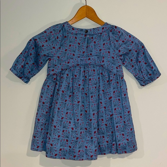 TEA Collection Aviemore Empire Dress Floral Long Sleeve Lined Cotton Girls 3T - Picture 8 of 8